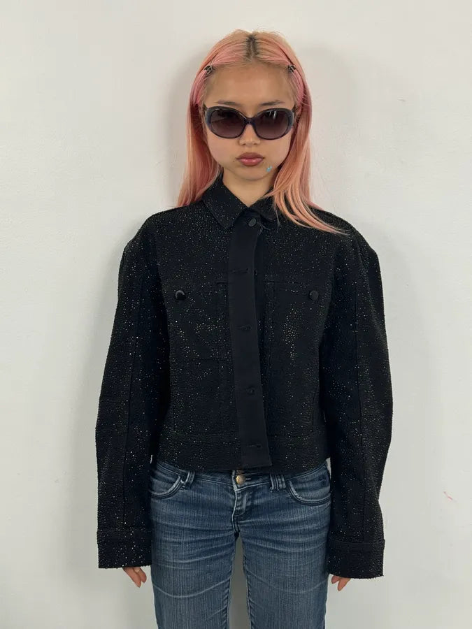 SS2023 Emporio Armani Black Denim Multi-Pocket Denim Jacket xrmErYC 1