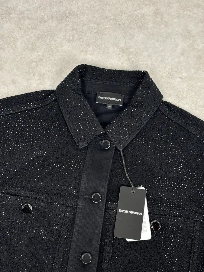 SS2023 Emporio Armani Black Denim Multi-Pocket Denim Jacket xrmErYC 4