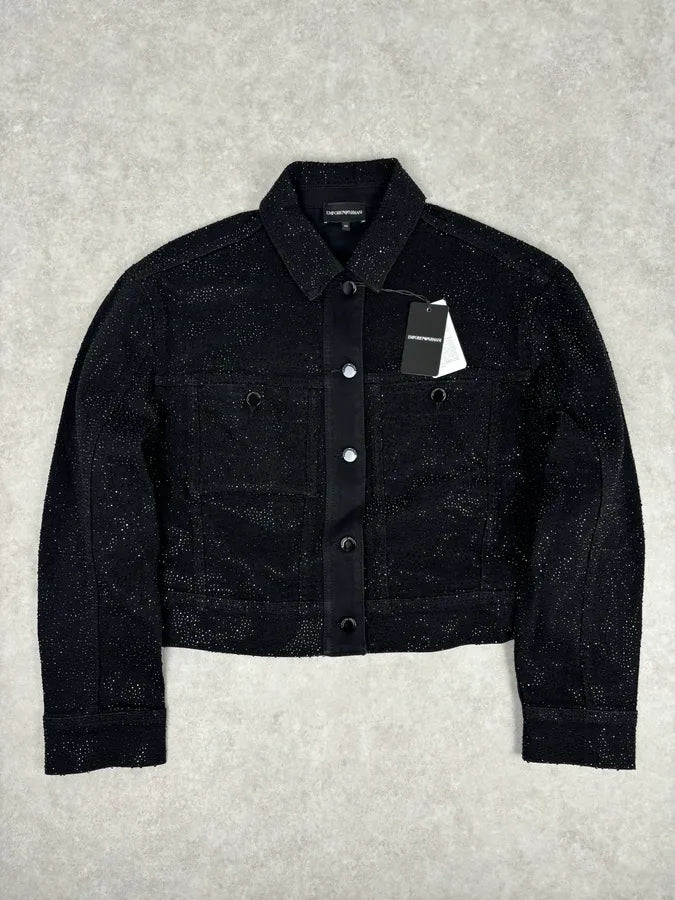 SS2023 Emporio Armani Black Denim Multi-Pocket Denim Jacket xrmErYC 3