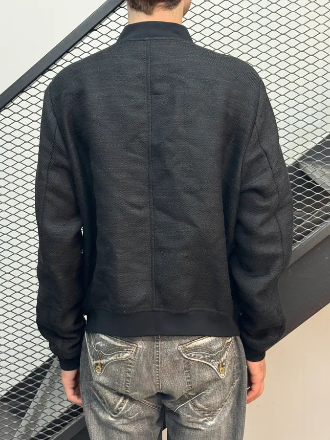 SS2015 Emporio Armani Black Hidden Fault Zip Bomber Jacket TRIkguX 5