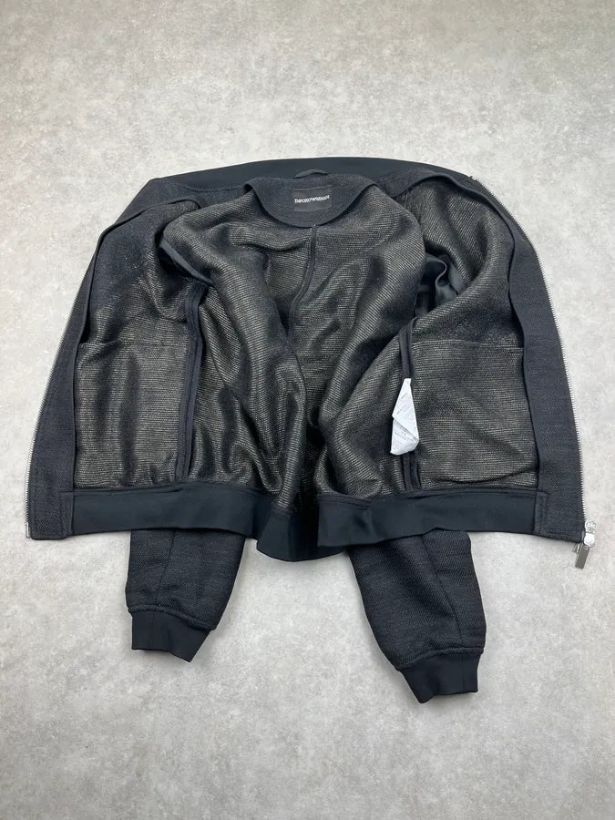 SS2015 Emporio Armani Black Hidden Fault Zip Bomber Jacket TRIkguX 3