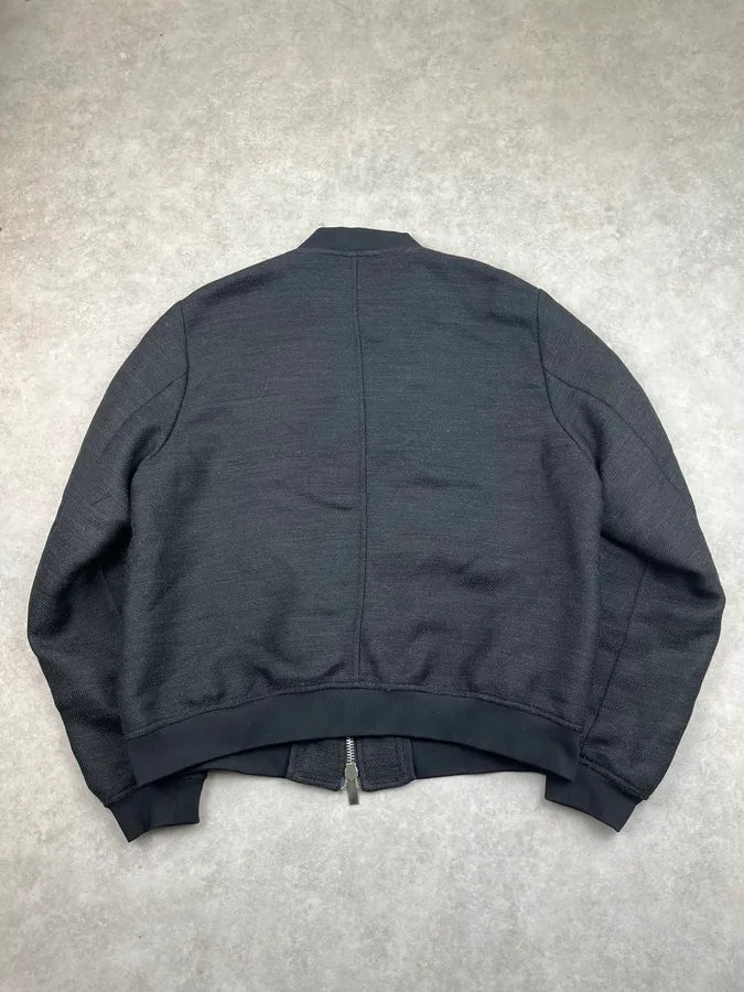 SS2015 Emporio Armani Black Hidden Fault Zip Bomber Jacket TRIkguX 2