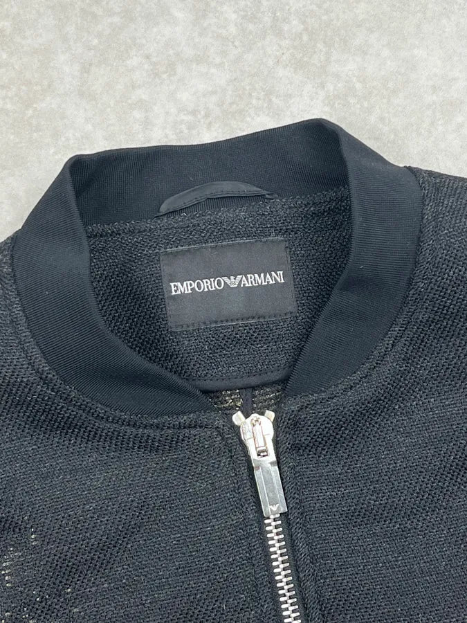 SS2015 Emporio Armani Black Hidden Fault Zip Bomber Jacket TRIkguX 9
