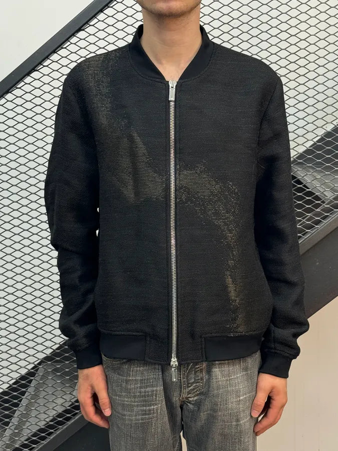 SS2015 Emporio Armani Black Hidden Fault Zip Bomber Jacket TRIkguX 4