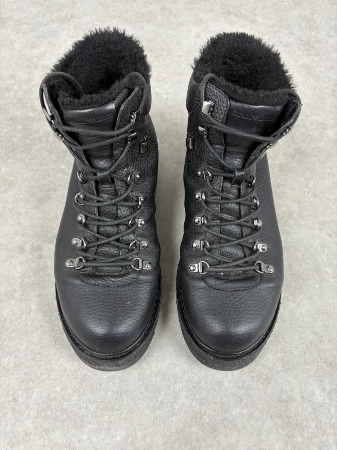 Emporio Armani Black Hiking Leather Boots rNlYxoe 1