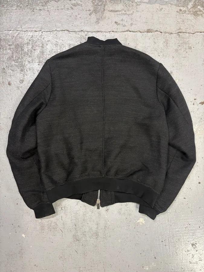 AW2015 Emporio Armani Aura Black Knit Metallic Bomber Jacket KTQhbHg 5