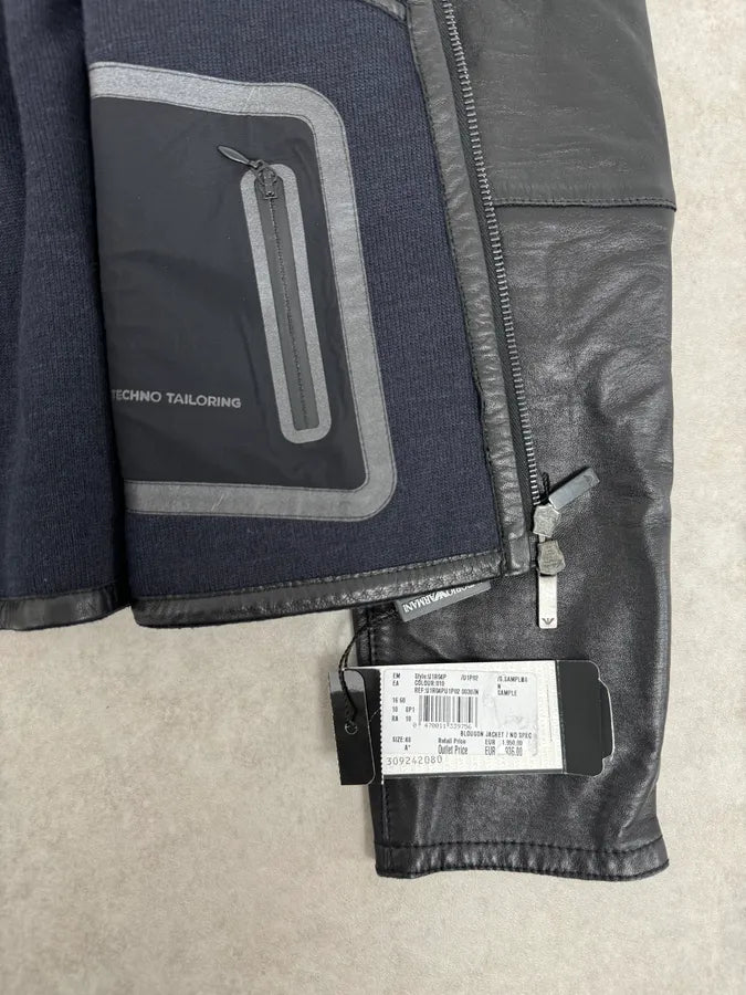 SS2015 Emporio Armani Black Leather Hooded Jacket EfsbSnZ 10