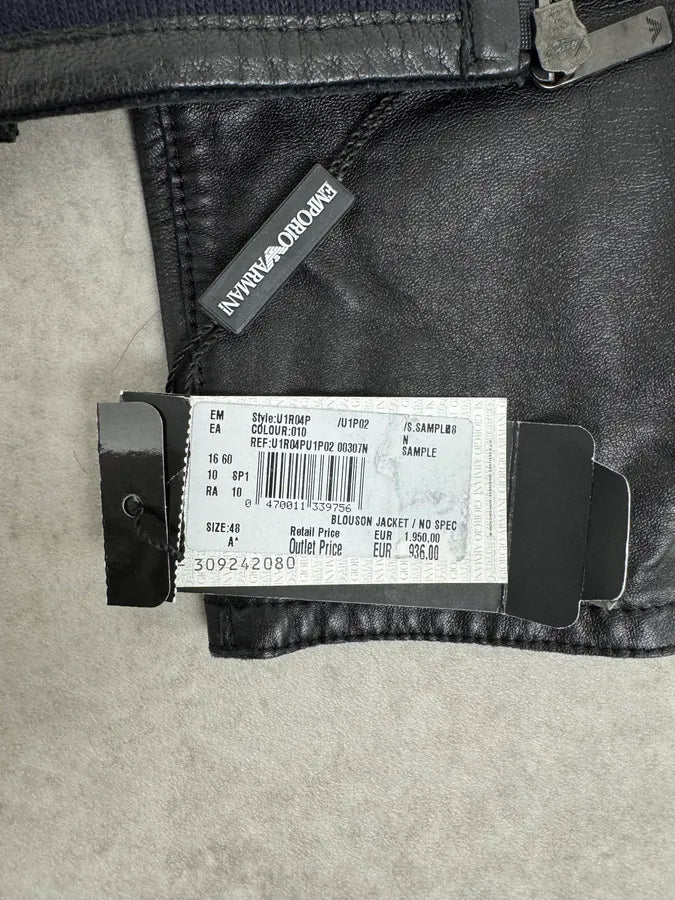 SS2015 Emporio Armani Black Leather Hooded Jacket EfsbSnZ 11