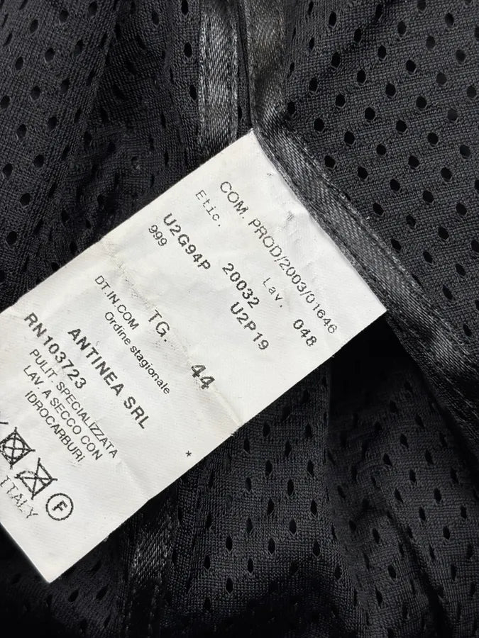 AW2003 Emporio Armani Black Leather Blazer Jacket WngBfZx 10