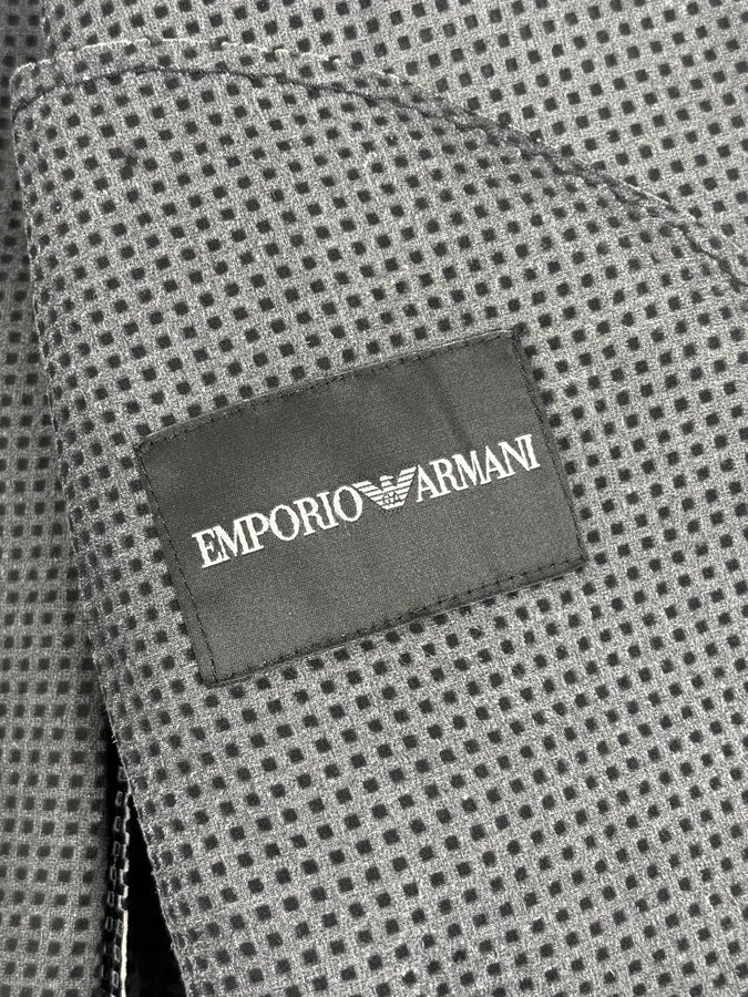 SS2014 Emporio Armani Dark Grey Leather Perforated Laser-Cut Jacket XNcfWbG 10