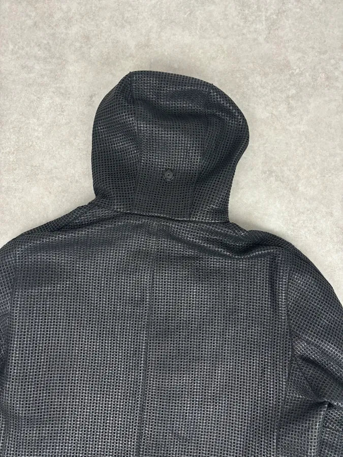 AW2013 Emporio Armani Black Perfored Hooded Jacket uYkNMct 5