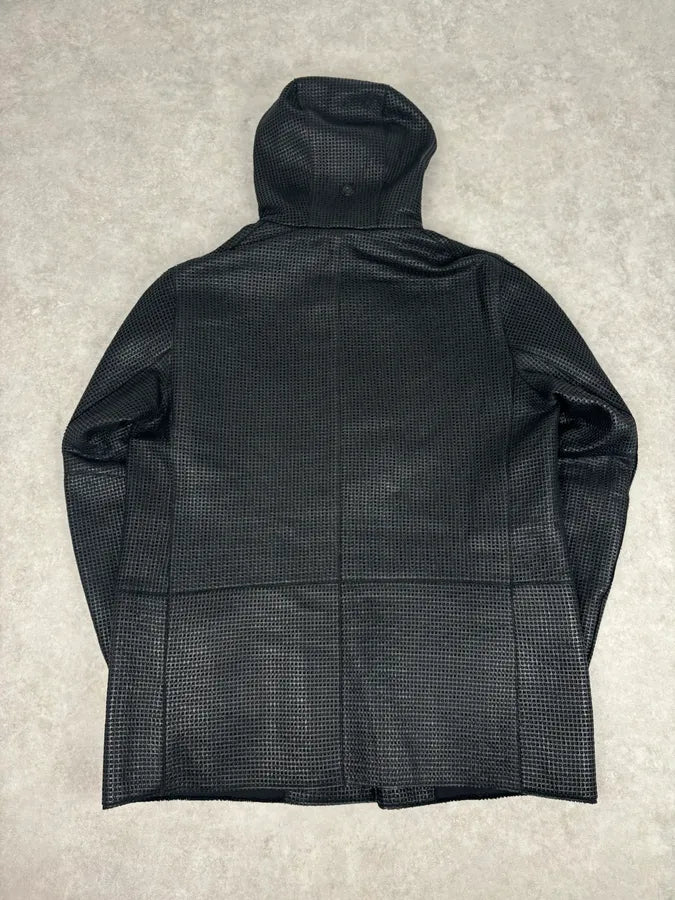 AW2013 Emporio Armani Black Perfored Hooded Jacket uYkNMct 4