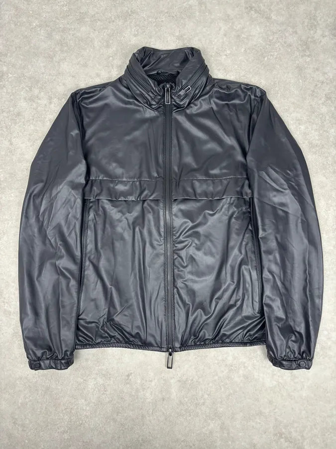 AW2020 Emporio Armani Black Nylon Stretch Hooded Light Jacket jIUEZIh 0