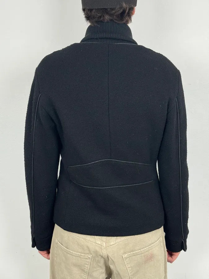 2000s Emporio Armani Black Pony Hair & Wool Jacket XzUkOms 2