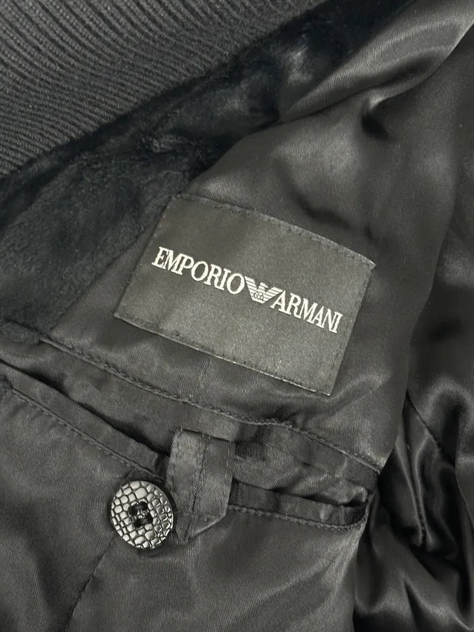 2000s Emporio Armani Black Pony Hair & Wool Jacket XzUkOms 9