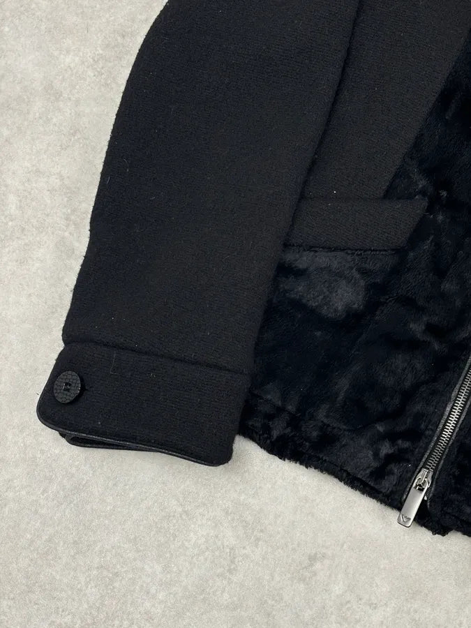 2000s Emporio Armani Black Pony Hair & Wool Jacket XzUkOms 7