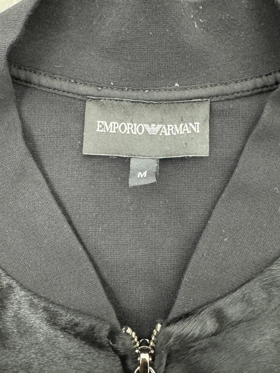 Emporio Armani Black Pony Hair Front Zip-up Sweater fmdJiUT 4