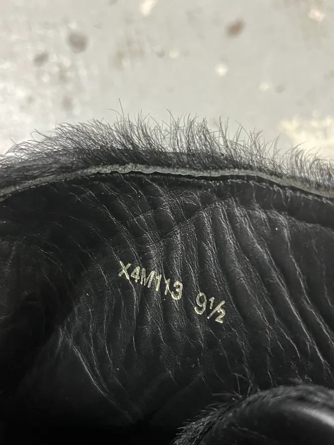 Emporio Armani Black Pony Hair Leather Ankle Boots dVdvbQx 10