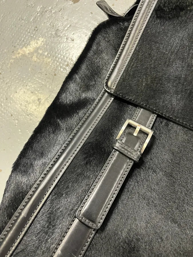 Emporio Armani Black Pony Hair Leather Backpack ulMhDQN 5