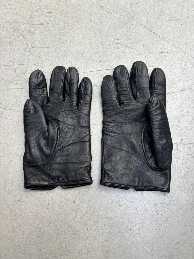 Emporio Armani Black Premium Biker Leather Gloves USsyavY 1