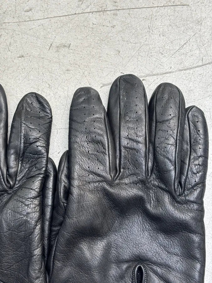 Emporio Armani Black Premium Biker Leather Gloves USsyavY 3