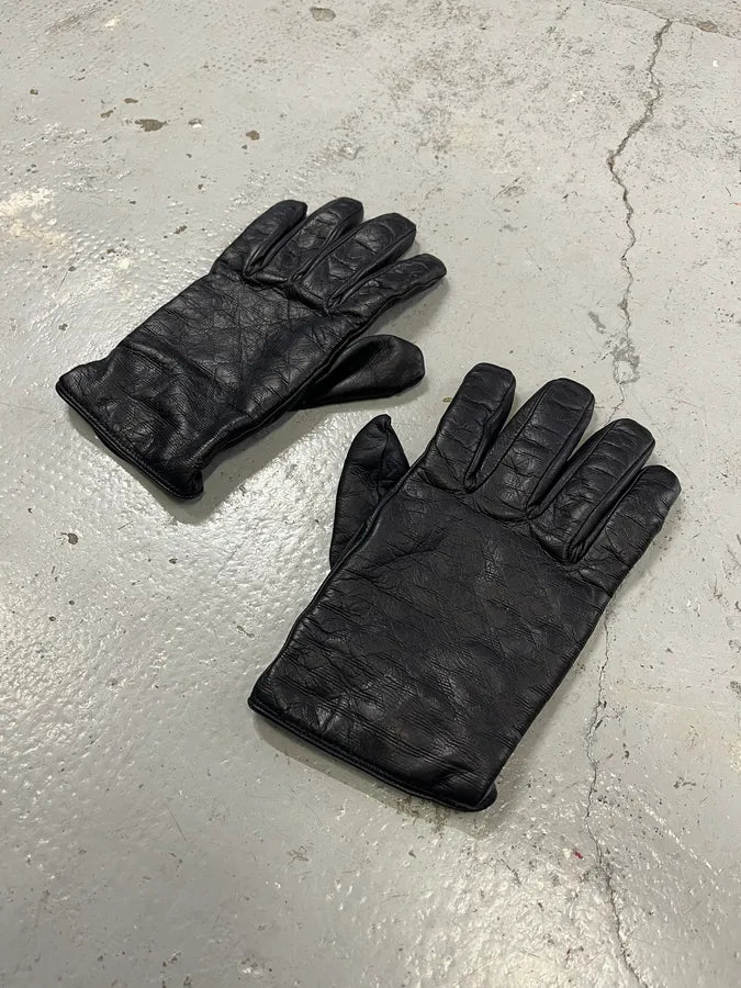 Emporio Armani Black Premium Leather Gloves VLtOsHk 2