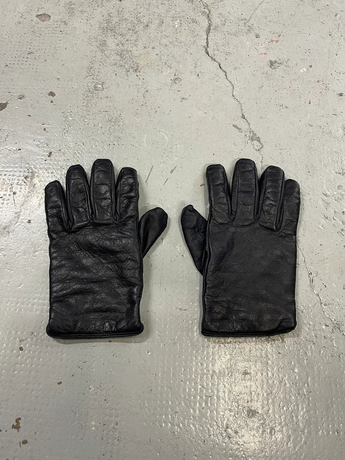 Emporio Armani Black Premium Leather Gloves VLtOsHk 3