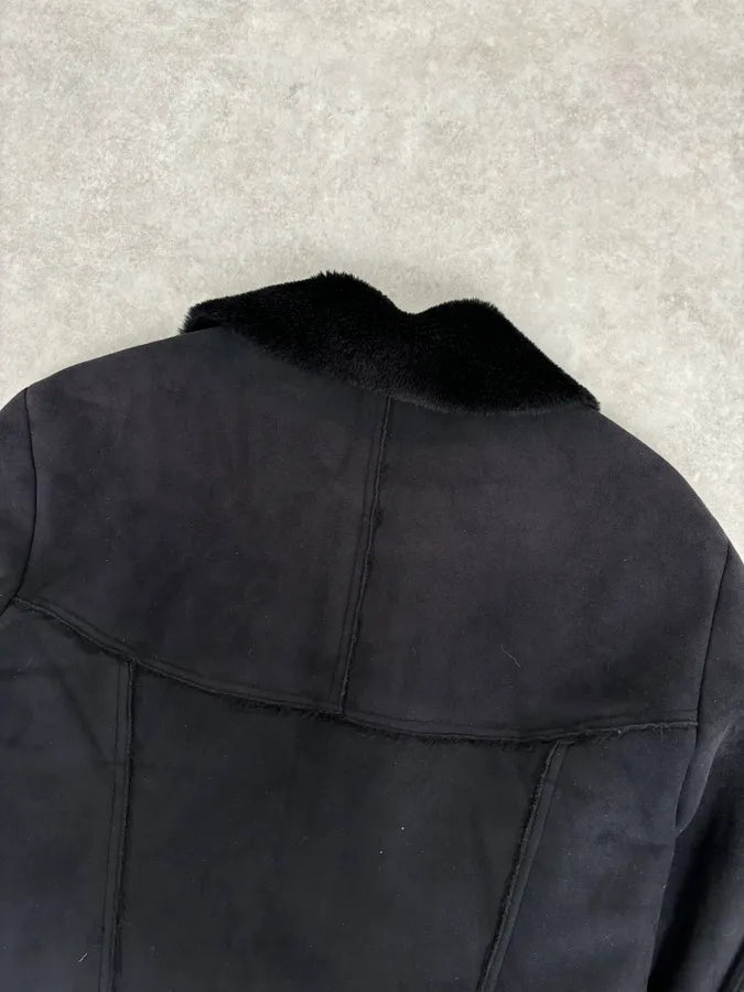 AW2001 Emporio Armani Dark Navy Shearling Tornado Zip Jacket  ZLqzWpD 7