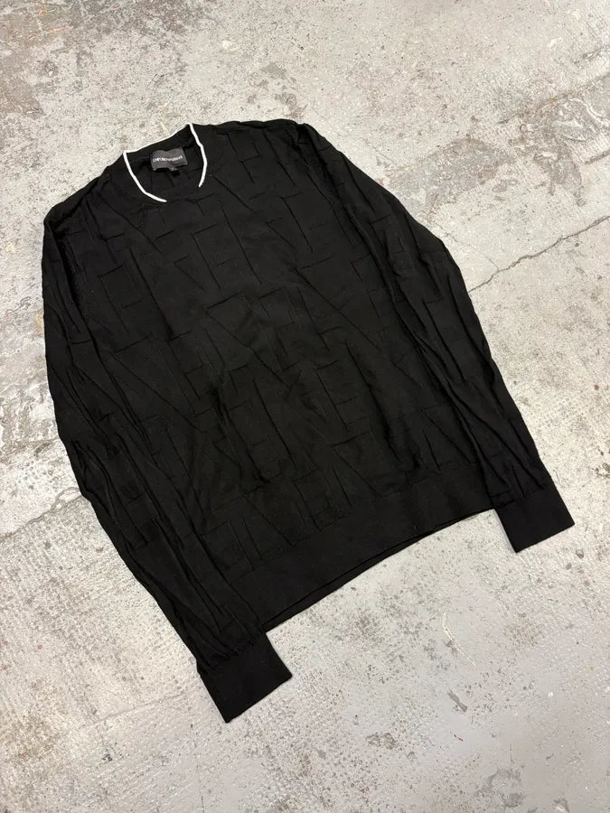 SS2020 Emporio Armani Black Squared Sweater cucYupL 3
