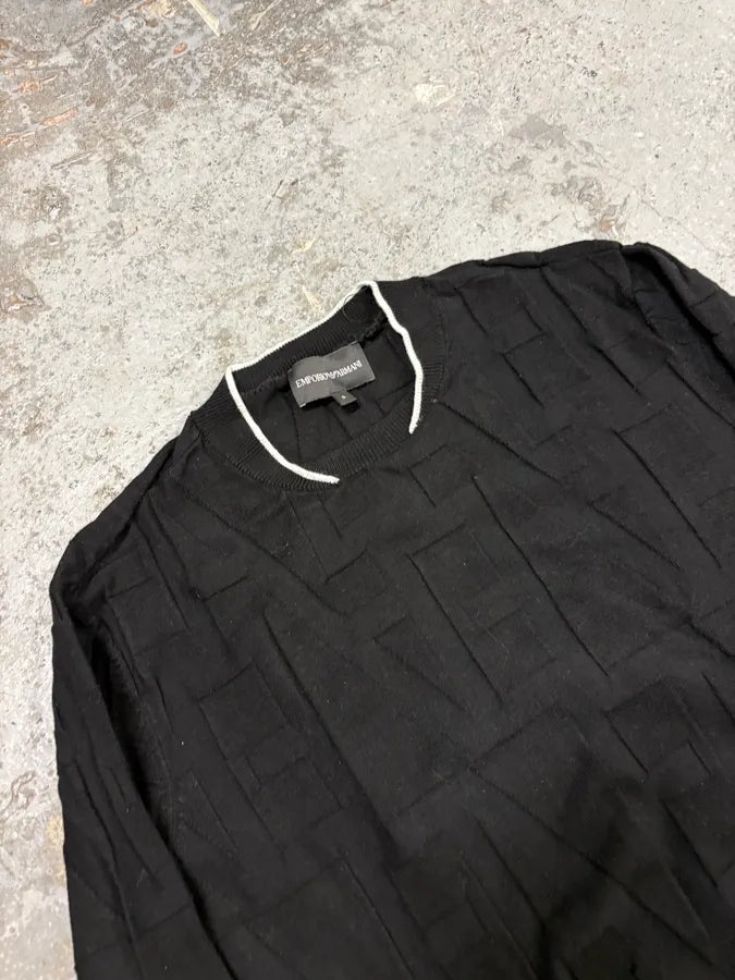 SS2020 Emporio Armani Black Squared Sweater cucYupL 4