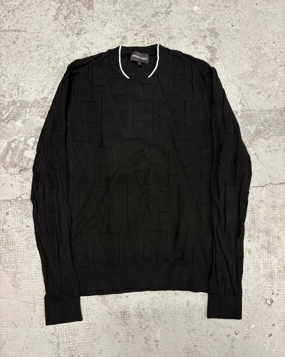 SS2020 Emporio Armani Black Squared Sweater cucYupL 0