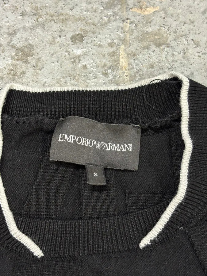 SS2020 Emporio Armani Black Squared Sweater cucYupL 6