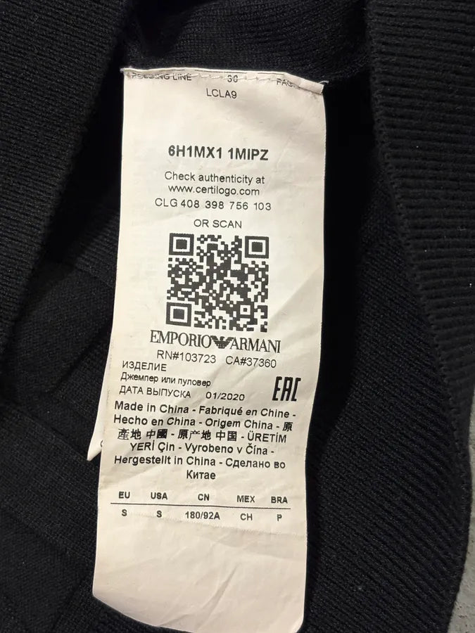 SS2020 Emporio Armani Black Squared Sweater cucYupL 8