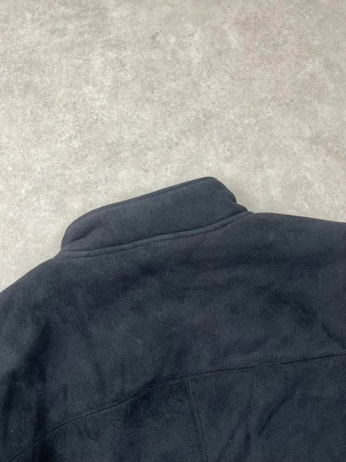 2000s Emporio Armani Black Suede Tornado Zips Fur Lined Jacket JYKrnAA 7