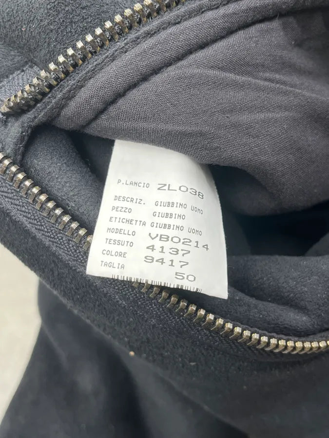 2000s Emporio Armani Black Suede Tornado Zips Fur Lined Jacket JYKrnAA 11
