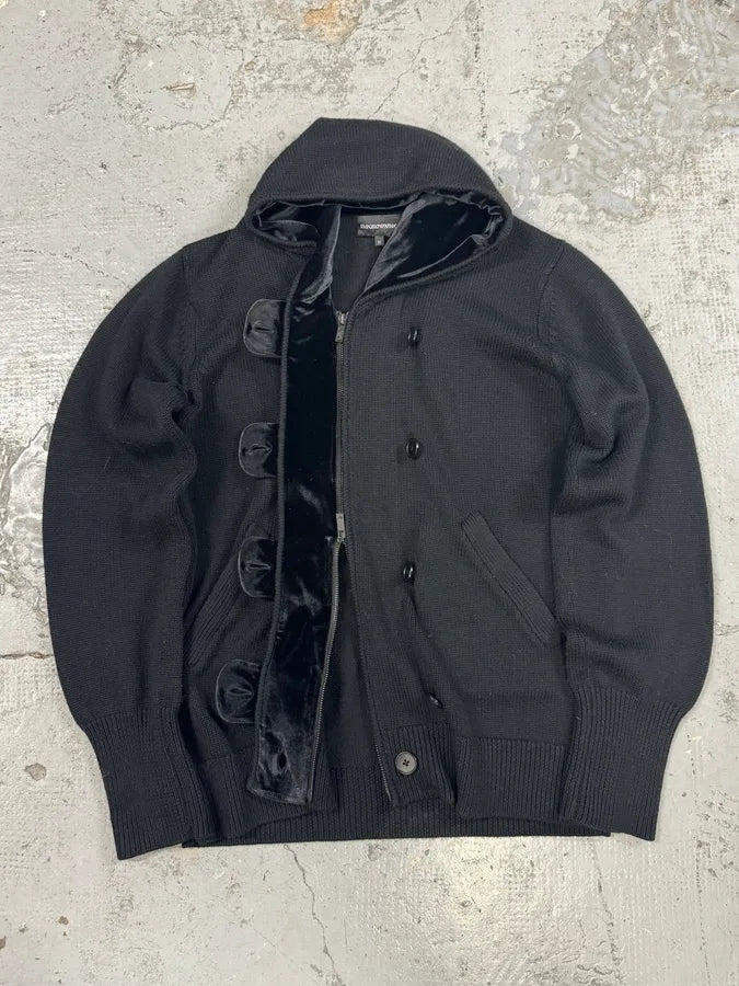 Emporio Armani Black Wool Buttoned Cardigan Jacket SVWLDBe 4