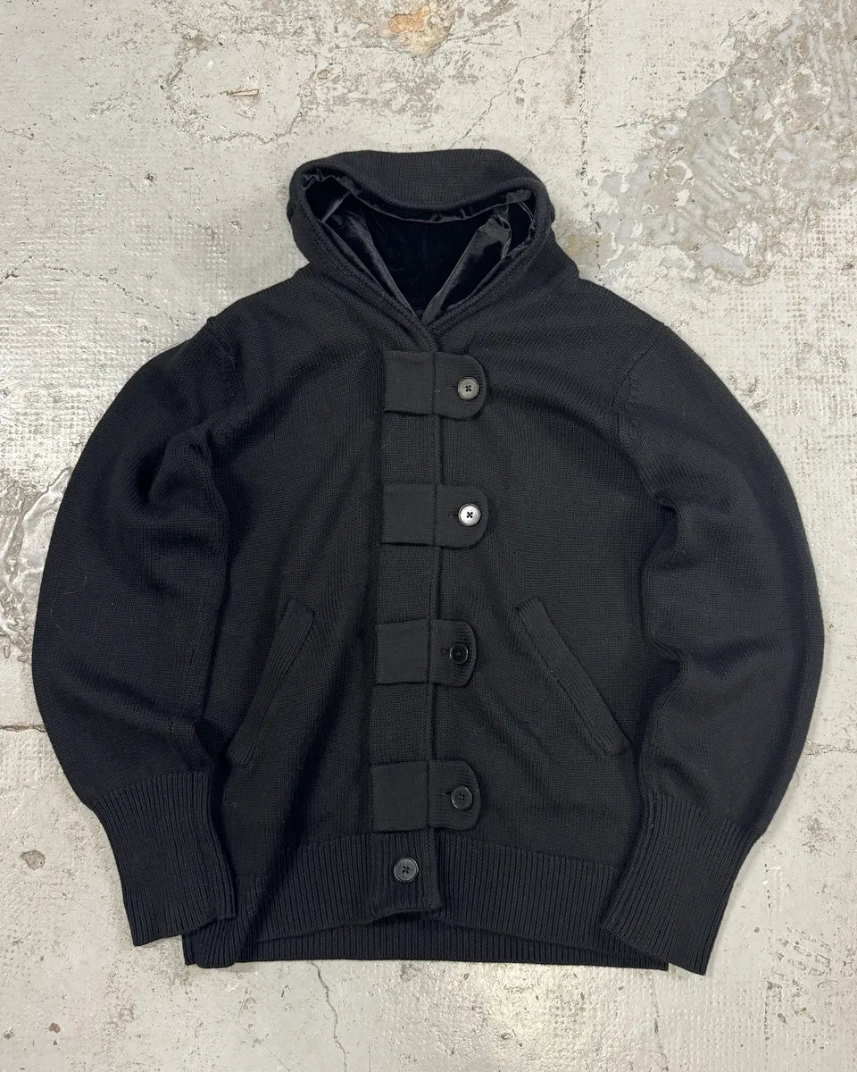 Emporio Armani Black Wool Buttoned Cardigan Jacket SVWLDBe 0