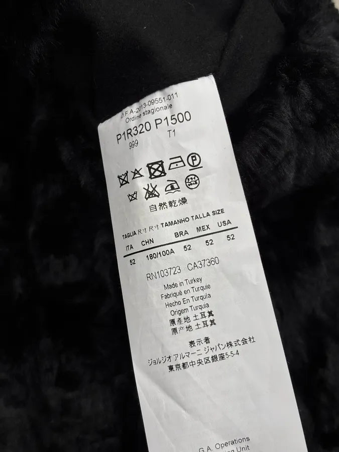 AW2013 Emporio Armani Black Wool Faux Fur Lined Zip-up Hoodie xuTAPPg 9