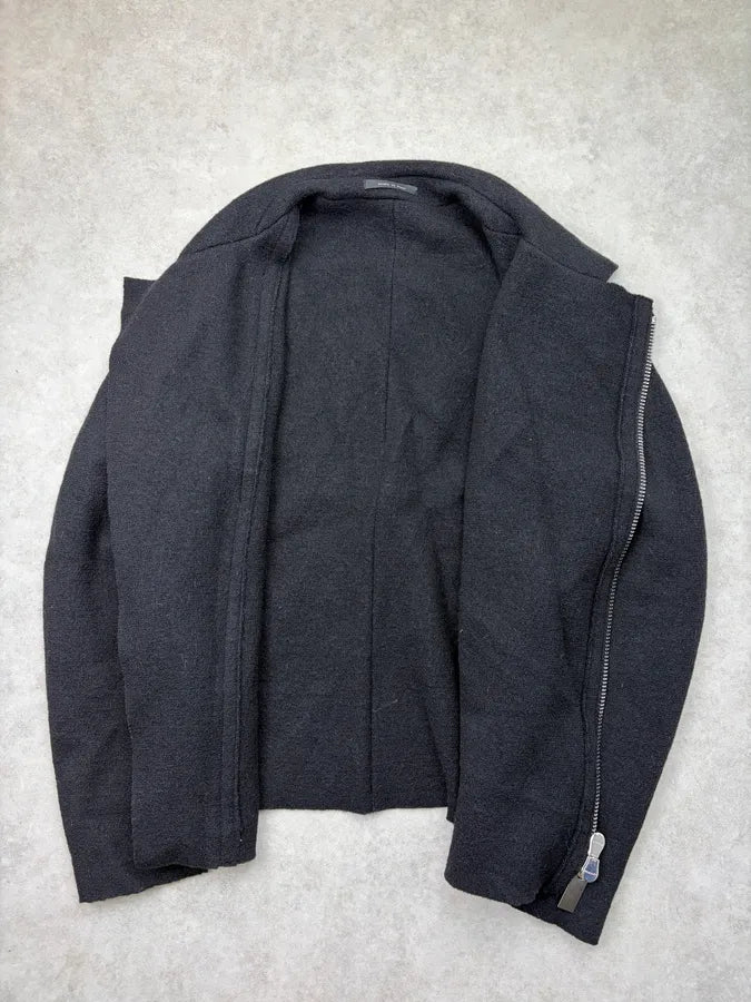 SS2015 Emporio Armani Black Wool Asymmetrical Jacket XHNOkjb 7