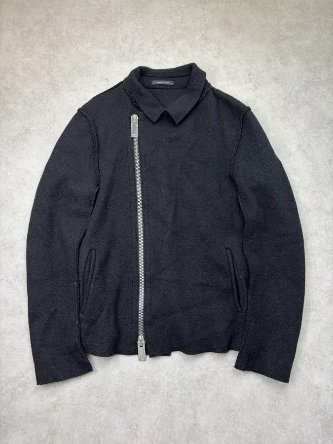 SS2015 Emporio Armani Black Wool Asymmetrical Jacket XHNOkjb 0