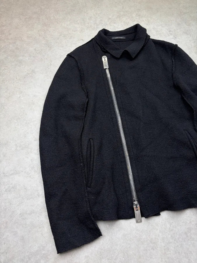 SS2015 Emporio Armani Black Wool Asymmetrical Jacket XHNOkjb 3