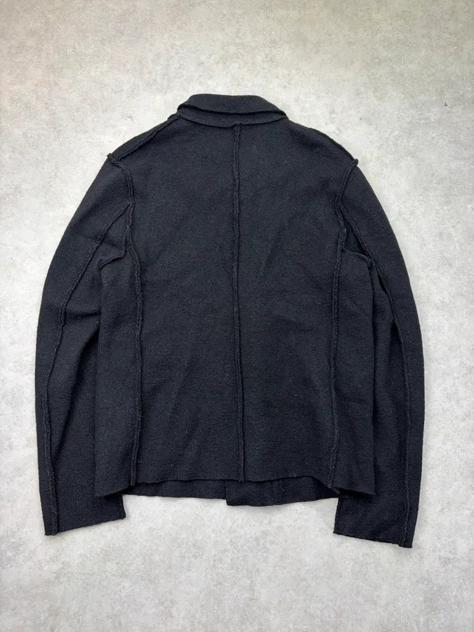 SS2015 Emporio Armani Black Wool Asymmetrical Jacket XHNOkjb 6