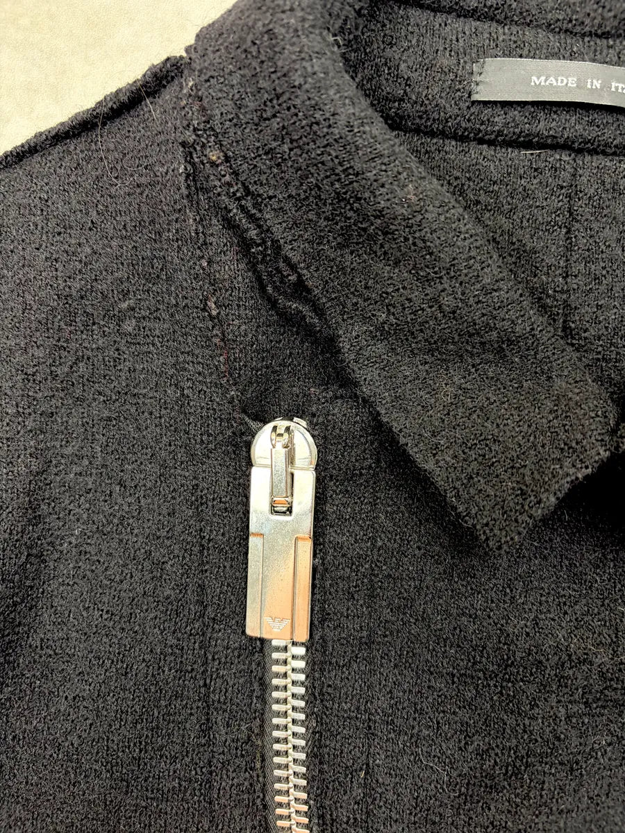 SS2015 Emporio Armani Black Wool Asymmetrical Jacket XHNOkjb 4