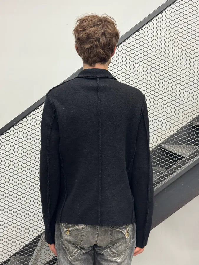 SS2015 Emporio Armani Black Wool Asymmetrical Jacket XHNOkjb 2
