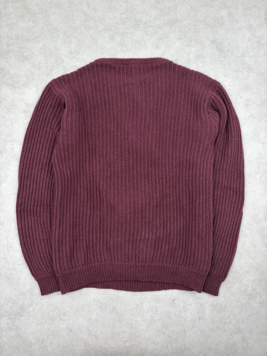 Emporio Armani Bordeaux Wool Ribbed Sweater JjOpjCc 5