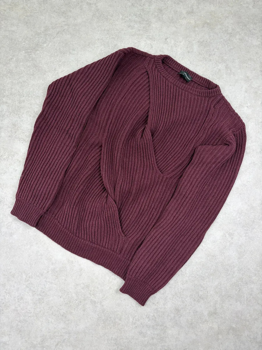 Emporio Armani Bordeaux Wool Ribbed Sweater JjOpjCc 3