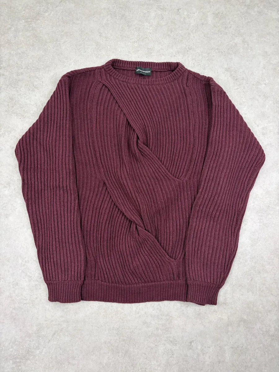 Emporio Armani Bordeaux Wool Ribbed Sweater JjOpjCc 0