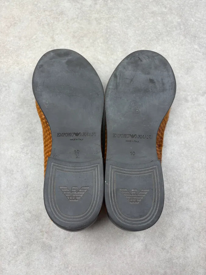 Emporio Armani Brown & Black Pony Hair Leather Loafers HEisuGs 7