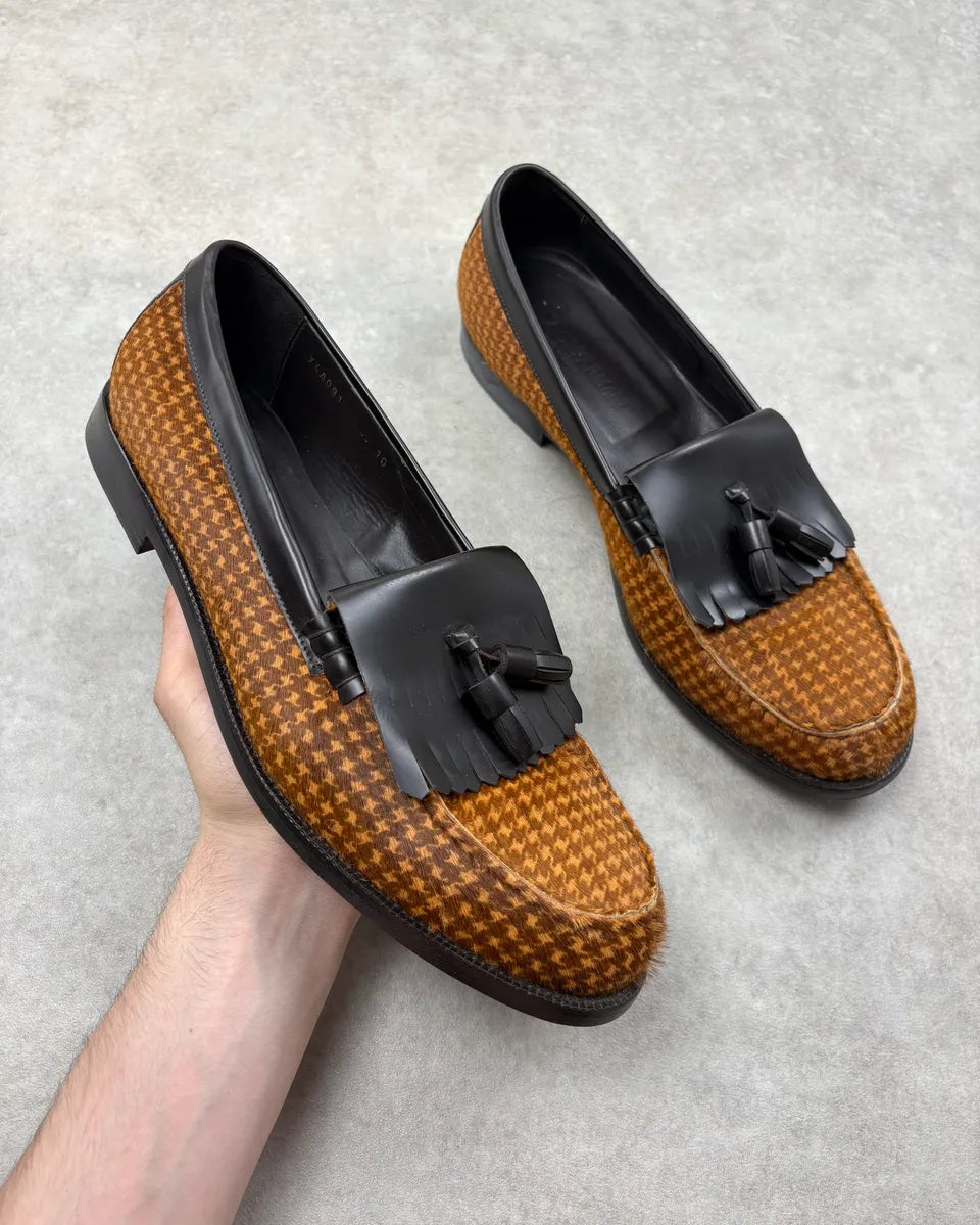 Emporio Armani Brown & Black Pony Hair Leather Loafers HEisuGs 0