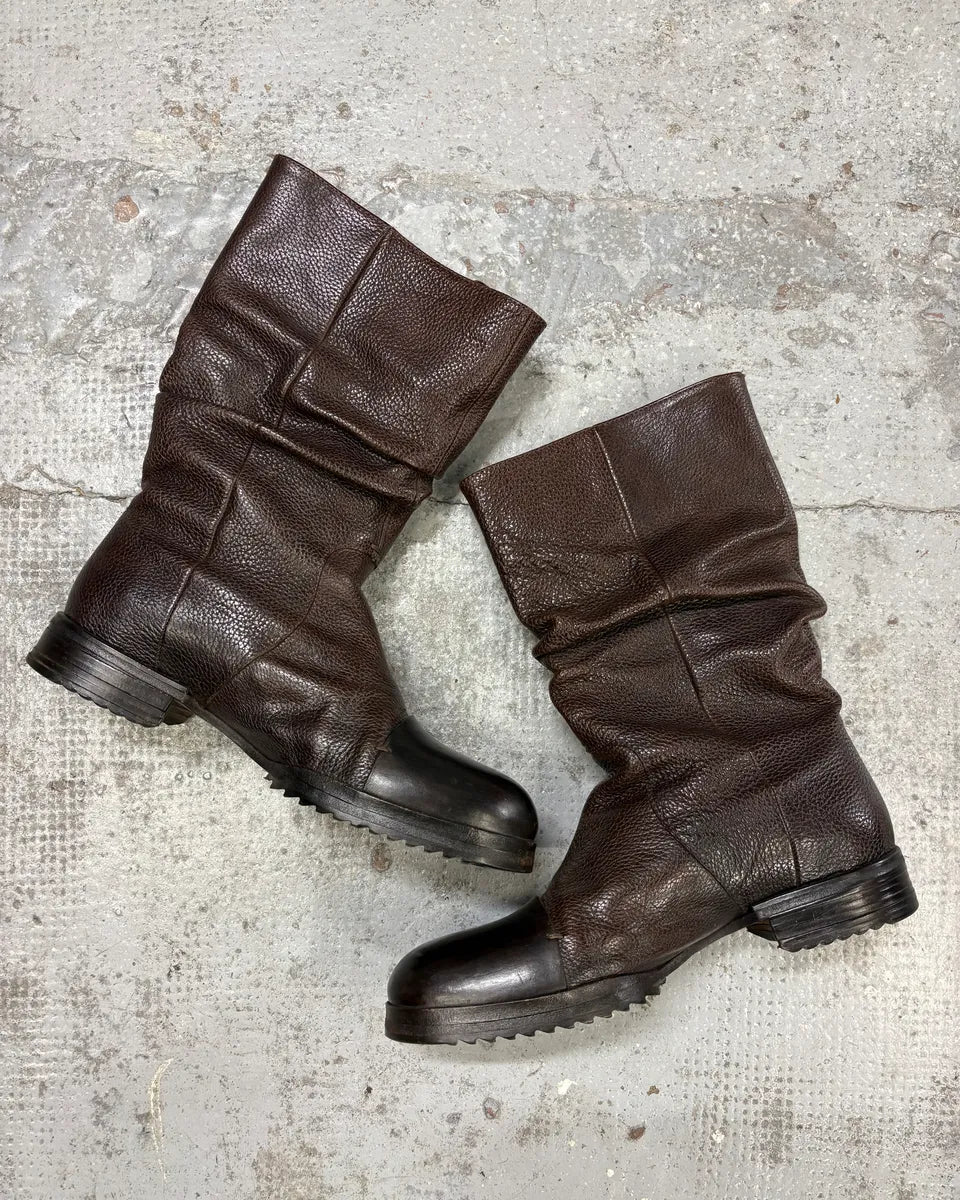 Emporio Armani Brown Ankle Leather Boots eOUkebD 1